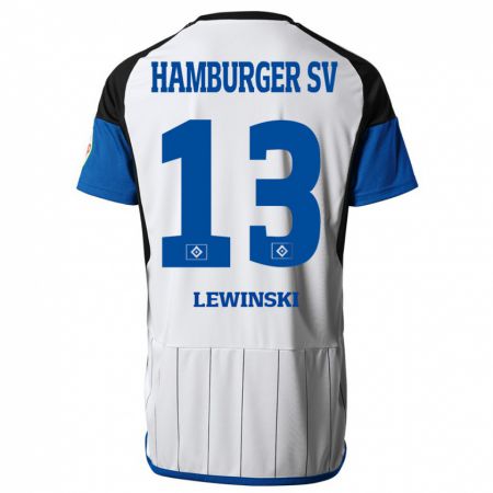 Kandiny Niño Camiseta Fyn-Luca Lewinski #13 Blanco 1ª Equipación 2023/24 La Camisa Chile