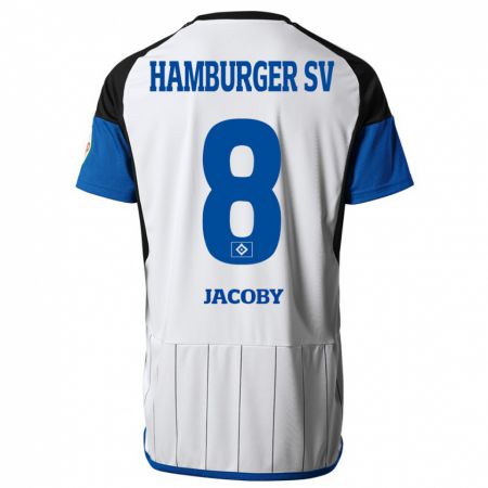 Kandiny Niño Camiseta Leandro Jacoby #8 Blanco 1ª Equipación 2023/24 La Camisa Chile