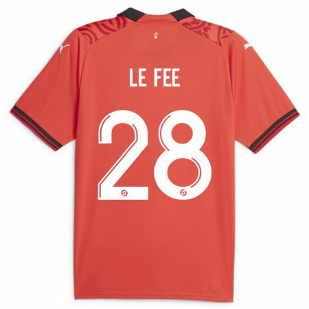 Kandiny Niño Camiseta Enzo Le Fée #28 Rojo 1ª Equipación 2023/24 La Camisa Chile