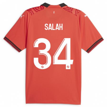 Kandiny Niño Camiseta Ibrahim Salah #34 Rojo 1ª Equipación 2023/24 La Camisa Chile