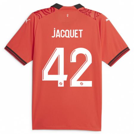 Kandiny Niño Camiseta Jérémy Jacquet #42 Rojo 1ª Equipación 2023/24 La Camisa Chile