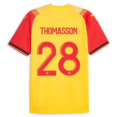 Kandiny Niño Camiseta Adrien Thomasson #28 Amarillo 1ª Equipación 2023/24 La Camisa Chile