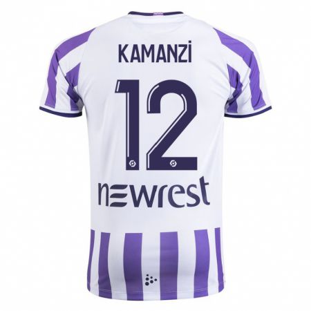 Kandiny Niño Camiseta Warren Kamanzi #12 Blanco 1ª Equipación 2023/24 La Camisa Chile