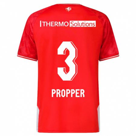 Kandiny Niño Camiseta Robin Pröpper #3 Rojo 1ª Equipación 2023/24 La Camisa Chile