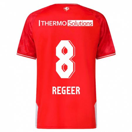 Kandiny Niño Camiseta Youri Regeer #8 Rojo 1ª Equipación 2023/24 La Camisa Chile