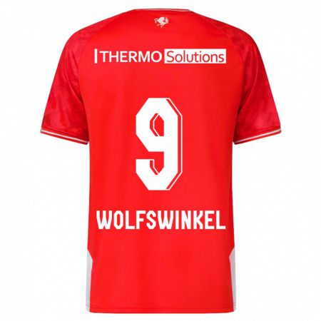 Kandiny Niño Camiseta Ricky Van Wolfswinkel #9 Rojo 1ª Equipación 2023/24 La Camisa Chile