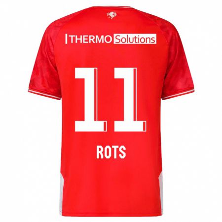 Kandiny Niño Camiseta Daan Rots #11 Rojo 1ª Equipación 2023/24 La Camisa Chile