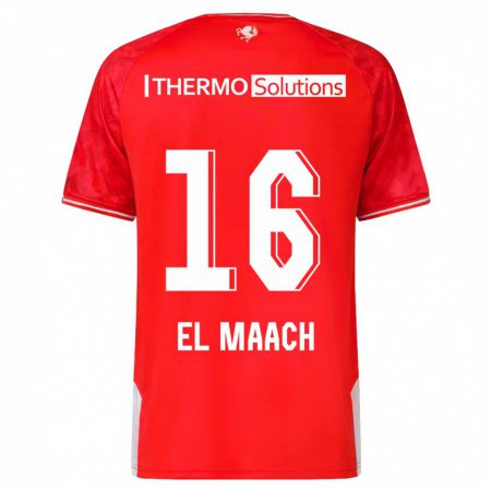Kandiny Niño Camiseta Issam El Maach #16 Rojo 1ª Equipación 2023/24 La Camisa Chile