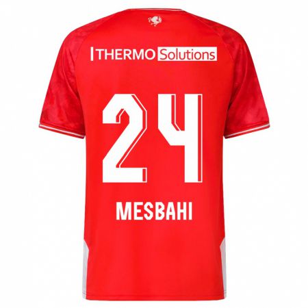 Kandiny Niño Camiseta Juliën Mesbahi #24 Rojo 1ª Equipación 2023/24 La Camisa Chile