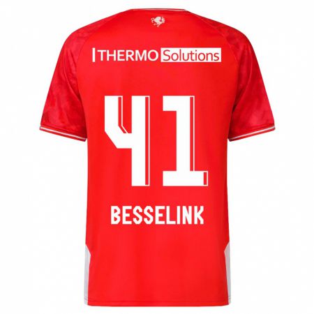 Kandiny Niño Camiseta Gijs Besselink #41 Rojo 1ª Equipación 2023/24 La Camisa Chile