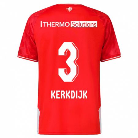 Kandiny Niño Camiseta Danique Kerkdijk #3 Rojo 1ª Equipación 2023/24 La Camisa Chile