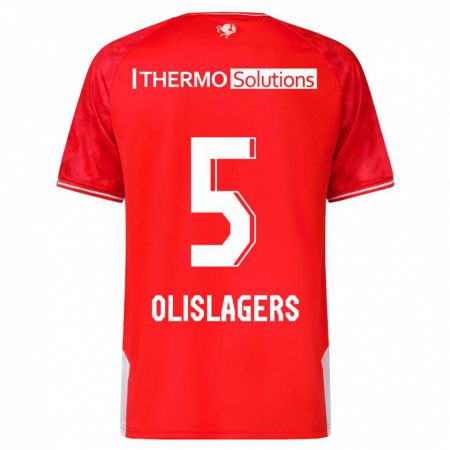 Kandiny Niño Camiseta Marisa Olislagers #5 Rojo 1ª Equipación 2023/24 La Camisa Chile