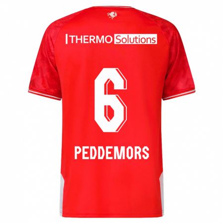 Kandiny Niño Camiseta Ella Peddemors #6 Rojo 1ª Equipación 2023/24 La Camisa Chile