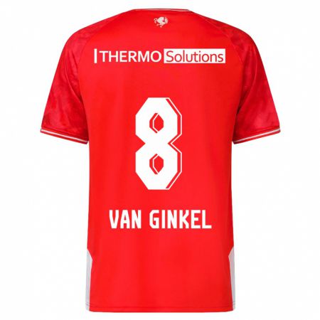 Kandiny Niño Camiseta Danique Van Ginkel #8 Rojo 1ª Equipación 2023/24 La Camisa Chile