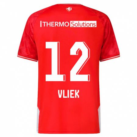 Kandiny Niño Camiseta Leonie Vliek #12 Rojo 1ª Equipación 2023/24 La Camisa Chile