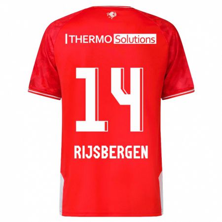 Kandiny Niño Camiseta Liz Rijsbergen #14 Rojo 1ª Equipación 2023/24 La Camisa Chile