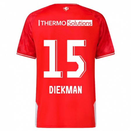 Kandiny Niño Camiseta Jill Diekman #15 Rojo 1ª Equipación 2023/24 La Camisa Chile