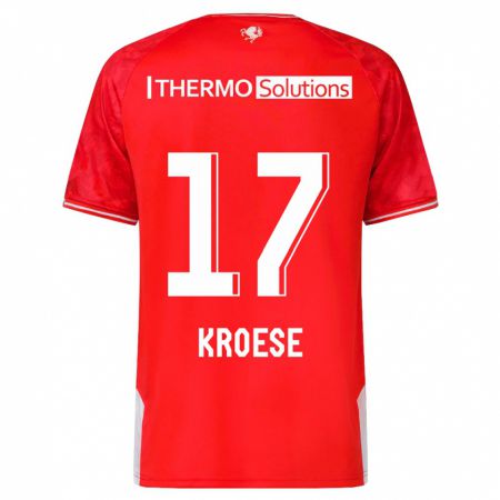 Kandiny Niño Camiseta Fieke Kroese #17 Rojo 1ª Equipación 2023/24 La Camisa Chile