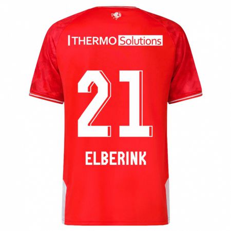 Kandiny Niño Camiseta Eva Oude Elberink #21 Rojo 1ª Equipación 2023/24 La Camisa Chile
