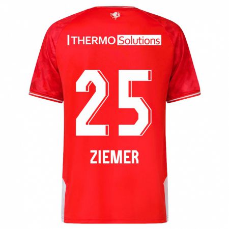 Kandiny Niño Camiseta Taylor Ziemer #25 Rojo 1ª Equipación 2023/24 La Camisa Chile