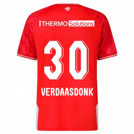 Kandiny Niño Camiseta Suus Verdaasdonk #30 Rojo 1ª Equipación 2023/24 La Camisa Chile