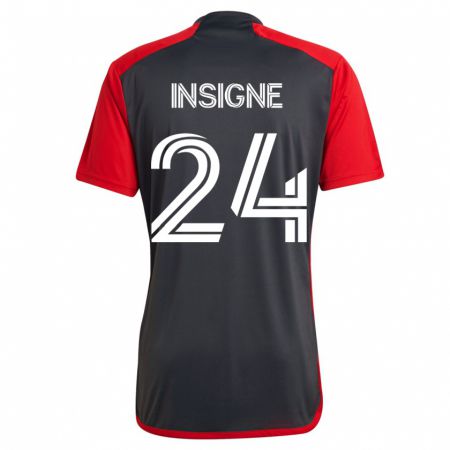 Kandiny Niño Camiseta Lorenzo Insigne #24 Gris 1ª Equipación 2023/24 La Camisa Chile