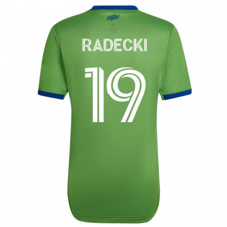 Kandiny Niño Camiseta Taylor Radecki #19 Verde 1ª Equipación 2023/24 La Camisa Chile