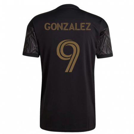 Kandiny Niño Camiseta Mario González #9 Negro 1ª Equipación 2023/24 La Camisa Chile