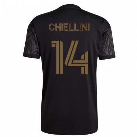 Kandiny Niño Camiseta Giorgio Chiellini #14 Negro 1ª Equipación 2023/24 La Camisa Chile