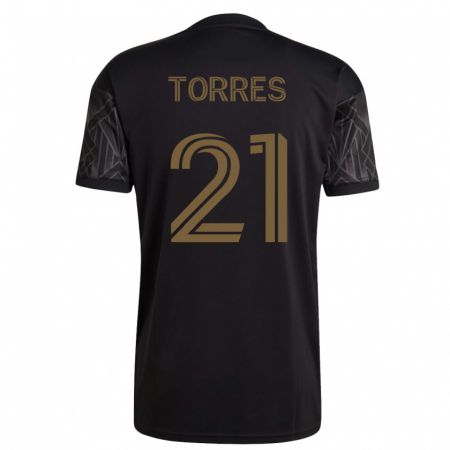 Kandiny Niño Camiseta Christian Torres #21 Negro 1ª Equipación 2023/24 La Camisa Chile