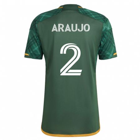 Kandiny Niño Camiseta Miguel Araujo #2 Verde 1ª Equipación 2023/24 La Camisa Chile