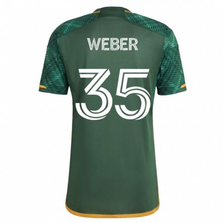 Kandiny Niño Camiseta Tristan Weber #35 Verde 1ª Equipación 2023/24 La Camisa Chile
