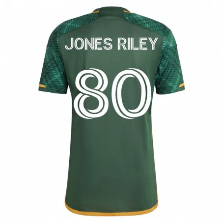 Kandiny Niño Camiseta Jaden Jones-Riley #80 Verde 1ª Equipación 2023/24 La Camisa Chile
