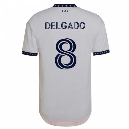 Kandiny Niño Camiseta Mark Delgado #8 Blanco 1ª Equipación 2023/24 La Camisa Chile