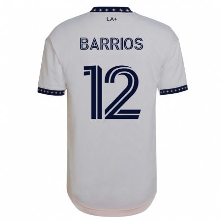 Kandiny Niño Camiseta Michael Barrios #12 Blanco 1ª Equipación 2023/24 La Camisa Chile