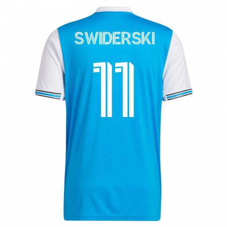 Kandiny Niño Camiseta Karol Swiderski #11 Azul 1ª Equipación 2023/24 La Camisa Chile