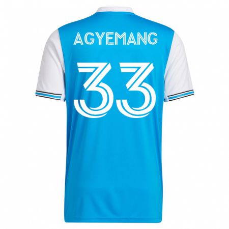 Kandiny Niño Camiseta Patrick Agyemang #33 Azul 1ª Equipación 2023/24 La Camisa Chile