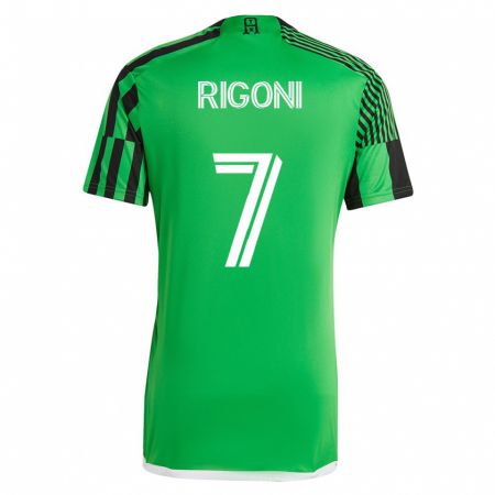 Kandiny Niño Camiseta Emiliano Rigoni #7 Verde Negro 1ª Equipación 2023/24 La Camisa Chile