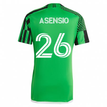 Kandiny Niño Camiseta Charlie Asensio #26 Verde Negro 1ª Equipación 2023/24 La Camisa Chile