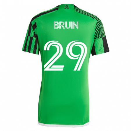 Kandiny Niño Camiseta Will Bruin #29 Verde Negro 1ª Equipación 2023/24 La Camisa Chile