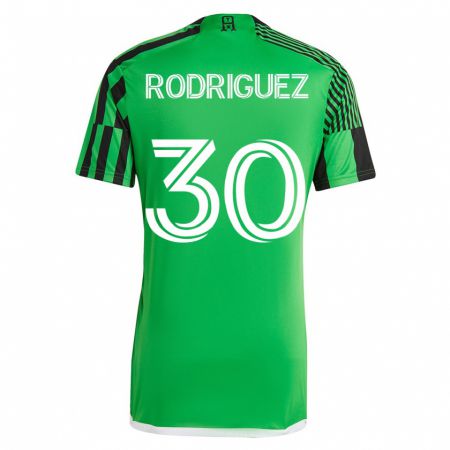 Kandiny Niño Camiseta Memo Rodríguez #30 Verde Negro 1ª Equipación 2023/24 La Camisa Chile