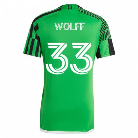 Kandiny Niño Camiseta Owen Wolff #33 Verde Negro 1ª Equipación 2023/24 La Camisa Chile