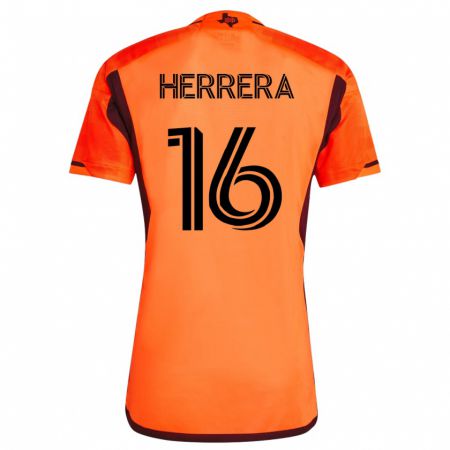 Kandiny Niño Camiseta Héctor Herrera #16 Naranja 1ª Equipación 2023/24 La Camisa Chile