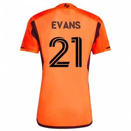 Kandiny Niño Camiseta Jacob Evans #21 Naranja 1ª Equipación 2023/24 La Camisa Chile