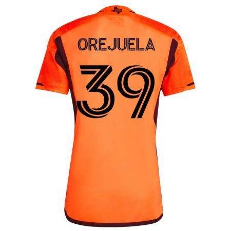 Kandiny Niño Camiseta Jesus Orejuela #39 Naranja 1ª Equipación 2023/24 La Camisa Chile