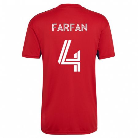 Kandiny Niño Camiseta Marco Farfán #4 Rojo 1ª Equipación 2023/24 La Camisa Chile