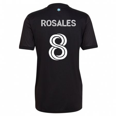 Kandiny Niño Camiseta Joseph Rosales #8 Negro 1ª Equipación 2023/24 La Camisa Chile