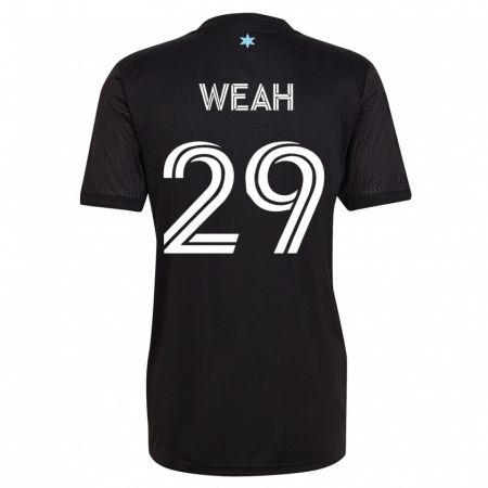 Kandiny Niño Camiseta Patrick Weah #29 Negro 1ª Equipación 2023/24 La Camisa Chile