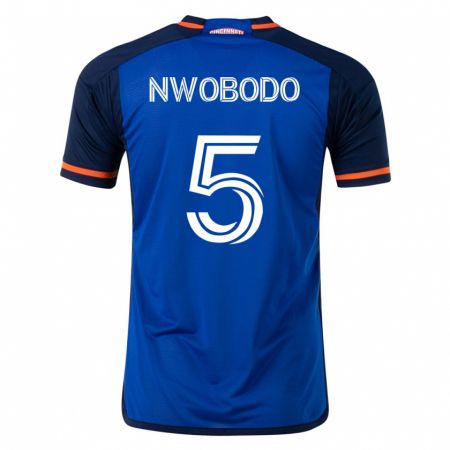 Kandiny Niño Camiseta Obinna Nwobodo #5 Azul 1ª Equipación 2023/24 La Camisa Chile