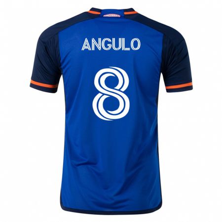 Kandiny Niño Camiseta Marco Angulo #8 Azul 1ª Equipación 2023/24 La Camisa Chile